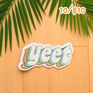Retro Rainbow “Yeet” Meme Sticker – 2 ¾”